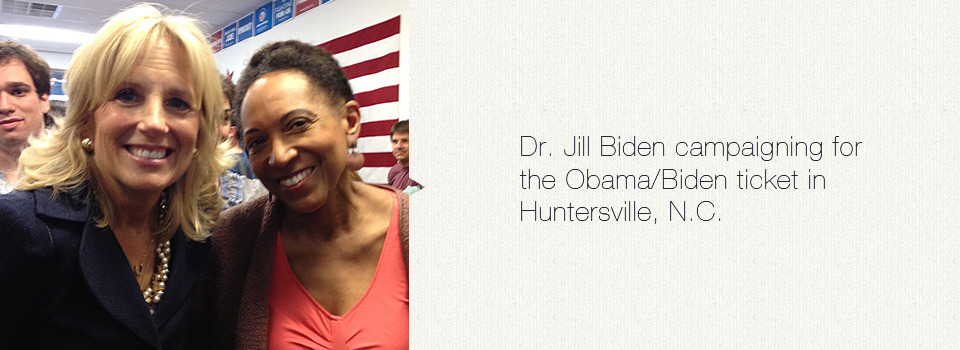Dr. Jill Biden campaigning for the Obama/Biden ticket in Huntersville, N.C.